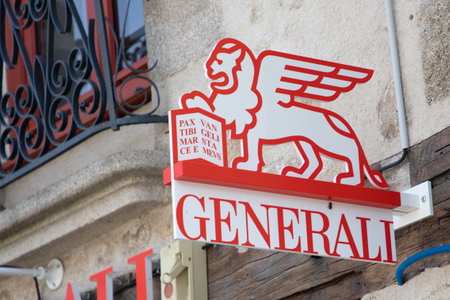annecy , France - 06 16 2023 : Generali logo brand and text sign of italian chain insurance office company in Italyのeditorial素材