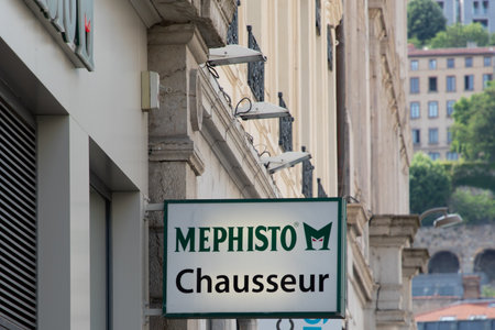 Bordeaux , Aquitaine France - 06 22 2023 : Mephisto Chausseur logo sign and text shoemaker chain facade store shoes shop brand footwear shopのeditorial素材
