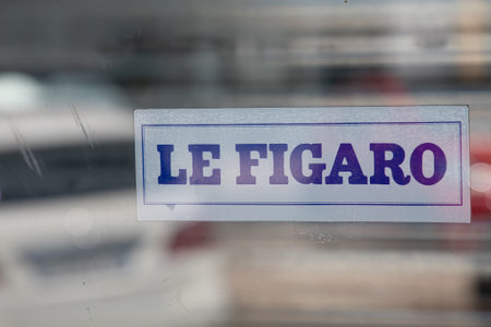 Bordeaux , France - 07 01 2023 : Le Figaro logo brand and text sign french daily newspaper on entrance press shopのeditorial素材