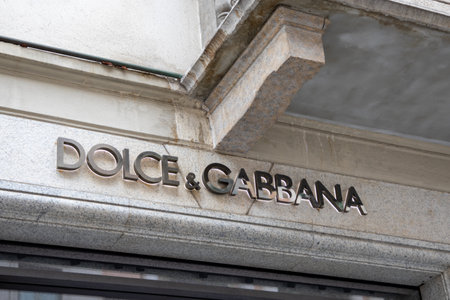 Milan , Italy - 07 05 2023 : Dolce & Gabbana shop logo brand and text sign on boutique facade...
