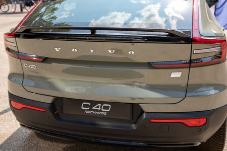 Bordeaux , France - 07 01 2023 : Volvo c40 brand text and logo sign rear EV car modern electric...