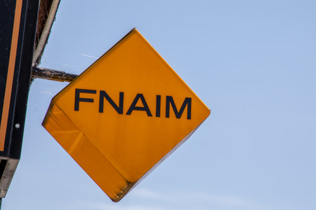 Bordeaux , Aquitaine France - 06 21 2023 : fnaim logo brand and text sign of french label federation office of real estate agencyのeditorial素材