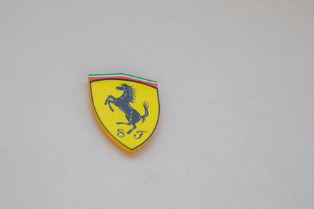 turino , italy - 07 01 2023 : Ferrari shop logo brand and text sign on wall facade entrance store clothes fashion dealershipのeditorial素材