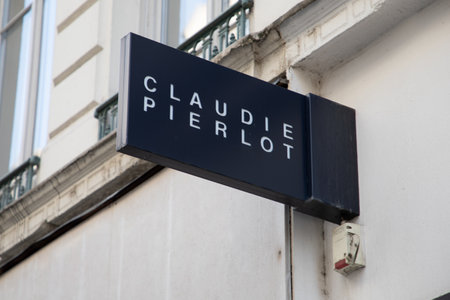 Bordeaux , France - 06 27 2023 claudie pierlot facade sign logo brand and text sign at entrance of fashionable textile store of fashion commercial clothing chainのeditorial素材