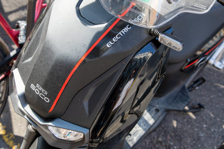 Bordeaux , France - 06 27 2023 : Super Soco scooter electric tech model electric motorbike logo...
