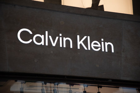 Milan , Italy - 07 10 2023 : Calvin Klein sign text and logo brand of American chain house luxury clothingのeditorial素材