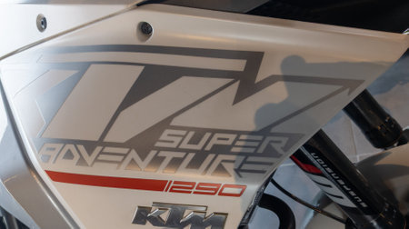 Bordeaux , France - 07 01 2023 : ktm 1290 super adventure r motorcycle logo brand and text sign on...