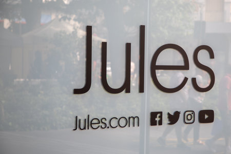 Milan , Italy - 07 10 2023 : Jules logo brand and text sign of french chain clothing store wall facade shop frontのeditorial素材