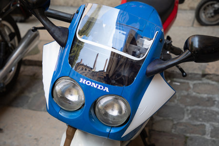 Bordeaux , France - 07 01 2023 : Honda nsr retro logo brand and text sign on motorcycle vintage...