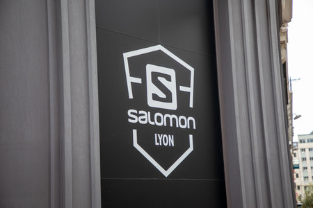 Bordeaux , France - 06 27 2023 : salomon lyon facade sign logo brand and text sign at entrance of fashionable textile store of fashion commercial clothing chainのeditorial素材