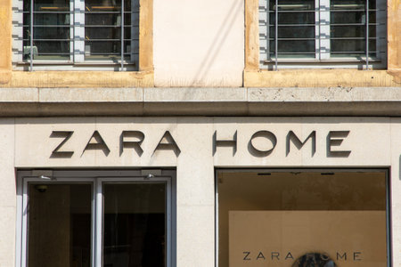 Bordeaux , France - 07 01 2023 : zara home logo text and brand sign storefront wall facade of spain store company manufacturing of home textiles decoration shopのeditorial素材