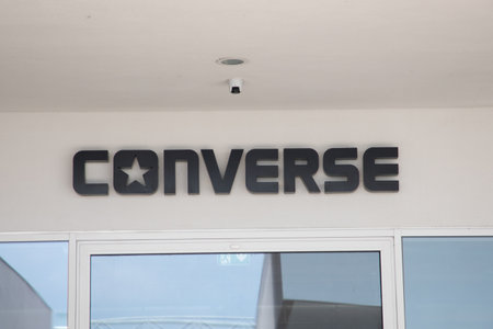 Lyon , France - 07 15 2023 : converse all star text brand wall facade store and logo sign shop chain shoes Sneakers footwearのeditorial素材