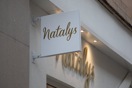Bordeaux , France - 08 01 2023 : natalys brand logo store text sign shop chain of clothing store for kids children pregnant womenのeditorial素材