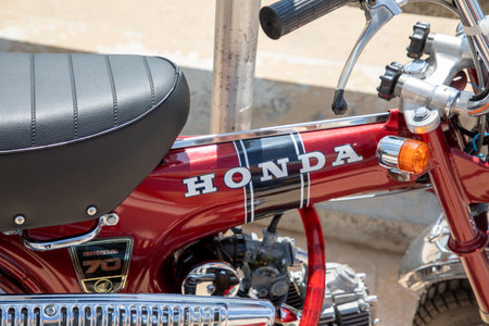 Bordeaux , France - 08 01 2023 : honda dax 70 old collector logo brand and text sign on motorcycle fuel vintage retro tank petrolのeditorial素材