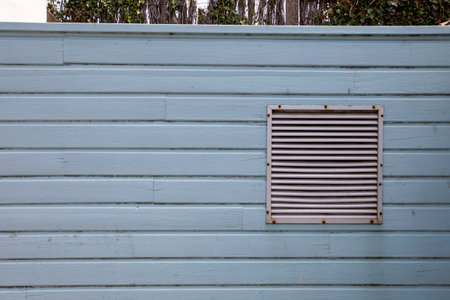 Wood texture gray wooden paint wooden wall with ventilation grille background from plank