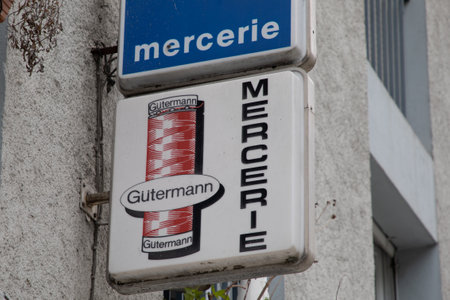 Bordeaux , France - 09 01 2023 : Gutermann logo sign on boutique creative textile leisure store and embroidery and creative sewing shopのeditorial素材