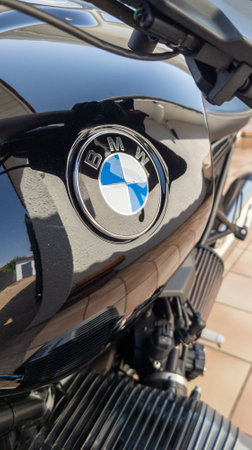 Bordeaux , France - 08 28 2023 : BMW black nine-t neo-retro motorcycle with tank fuel logo brand and text sign german motorbikeのeditorial素材
