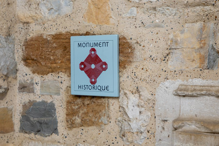 Bordeaux , France - 09 01 2023: Monument historique logo text and sign brand in french for old ancient Historic Monument label france placeのeditorial素材