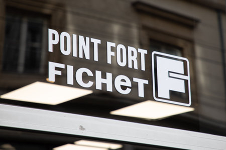 paris , France - 09 18 2023: Fichet point fort Group sign text and brand logo company specializing in the field of security armored door and safeのeditorial素材