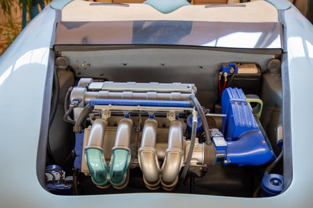 Talmont, France - 09 28 2023: Porsche Prototype engine isis concept roadster Design made by Patrice Dion and Siemens technologiesのeditorial素材