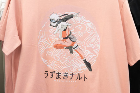 Bordeaux , France - 11 13 2023: Naruto uzumaki logo brand and text sign manga books on advertising...