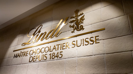 Bordeaux , France - 11 13 2023: Lindt chocolate store logo text and sign brand of shop Swiss...