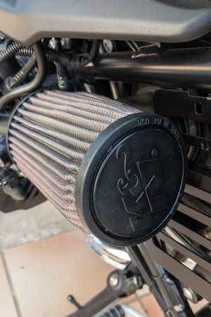 Bordeaux, France - 11 20 2023: K&N washable reusable High-Flow Air Filters engine for motorcycle...