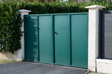 door green steel high gate aluminum portal of home access