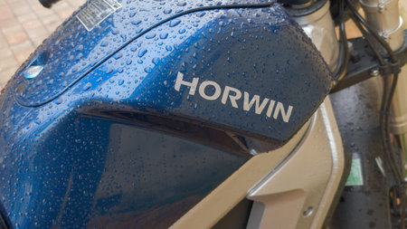 Bordeaux , France - 12 17 2023: Horwin motorcycle logo brand and text sign on electric tank battery...