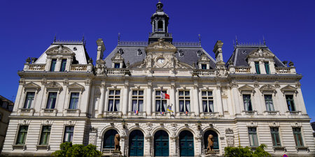 city hall building facade on france town in Vannes brittany