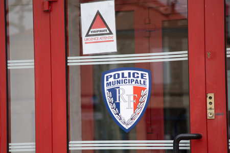 Bordeaux , France - 02 29 2024: municipal police Municipal Police and vigipirate logo text and sign brand in France local police label in French countryのeditorial素材