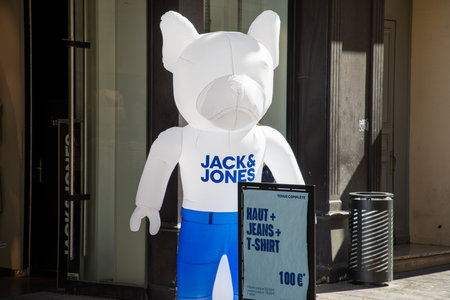 Bordeaux , France -  03 12 2024 : jACK & JONES clothes boutique sign brand and text logo store fashion shop clothing signage facade companyのeditorial素材