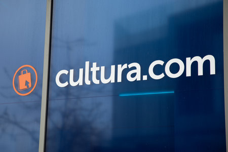 Bordeaux , France -  03 26 2024 : cultura logo brand chain and sign text front of shop facade of...