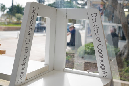Bordeaux , France -  04 02 2024 : doudou et compagnie paris logo brand and text sign front of plush...