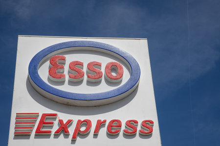 Bordeaux , France -  04 04 2024 : Esso gas station ExxonMobil American largest company in the world