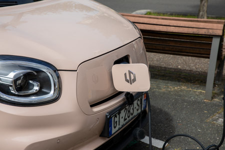 Bordeaux , France -  04 10 2024 : Leapmotor T03 text sign and logo brand car charging china ev...