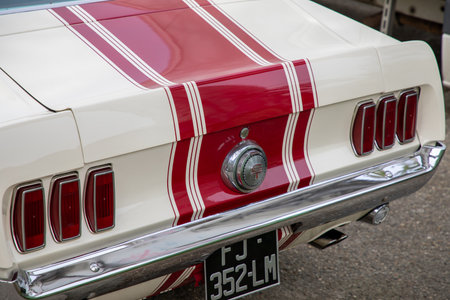 Bordeaux , France -  04 10 2024 : ford mustang muscle fastback car logo brand and sign text of old retro american vintage retro automobileのeditorial素材