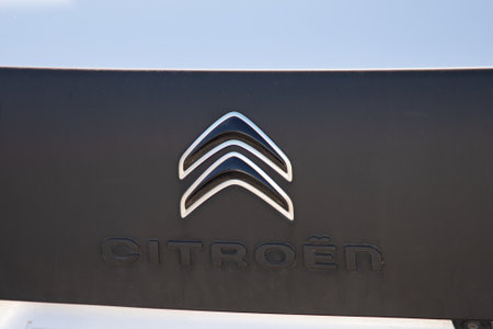 Bordeaux , France -  04 29 2024 : CitroÃ«n car detail logo sign and text brand French automobile...