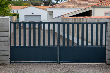 Aluminum slide steel home grey gate sliding portal of suburb house