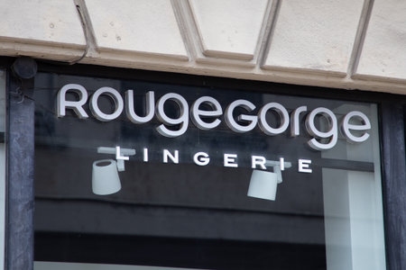 nantes , France - 05 28 2024: rougegorge lingerie logo sign chain and brand text entrance shop wall...