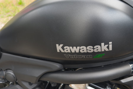 Bordeaux , France - 05 30 2024: Kawasaki vulcan s text brand of motorcycle japan sign logo on motorbike side detailのeditorial素材