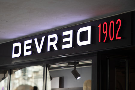 Bordeaux , France - 07 21 2024: Devred 1902 logo text of men store fashion boys entrance clothing sign brand facade shop chainのeditorial素材