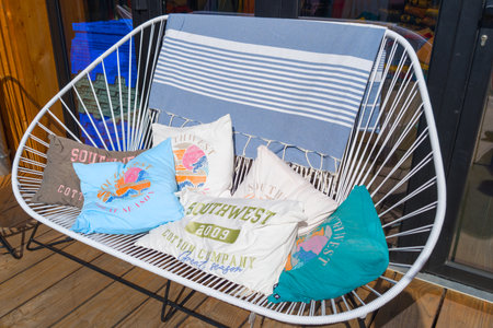 Bordeaux, France - 08 07 2024: Southwest sign text store and brand logo on cushion front shop from southwest French countryのeditorial素材