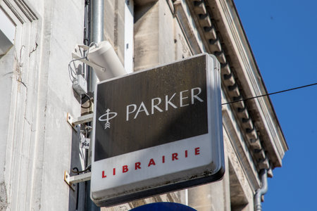 Bordeaux , France - 08 01 2024: Parker Library sign text shop and brand logo leader in the pen and fountain pen market storeのeditorial素材