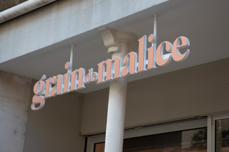 Bordeaux, France - 08 07 2024: grain de malice entrance gdm facade brand sign and text shop logo clothes French chain of fashion retailersのeditorial素材