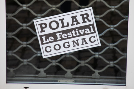 Cognac , France - 08 28 2024: Polar le festival cognac text sign of movie poster for thriller crime film festival in Charente cityのeditorial素材