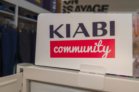 Bordeaux , France - 09 15 2024: kiabi community shop logo brand and text sign interior store clothing french signage company chainのeditorial素材