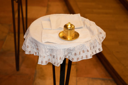 accessory bowl for infant baptism for water pour on head of infant