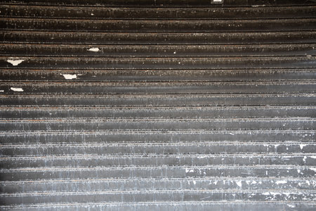 background steel zinc wall texture line horizontal in vintage weathered styleの写真素材