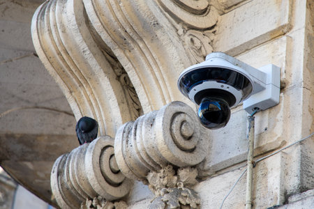 CCTV white security camera round 360 bubble for protect building security camera in city street
